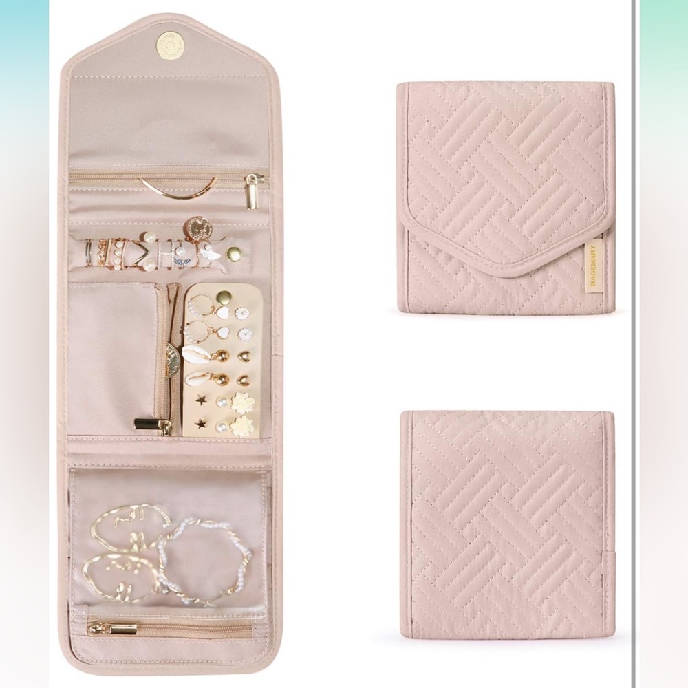 Pink Jewelry Organizer with Multiple Compartments